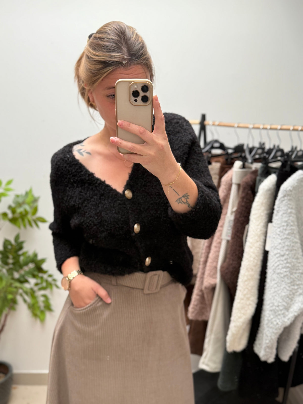 Gilet doudou à boutons dorés