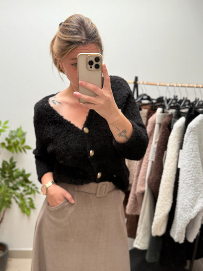 Gilet doudou à boutons dorés