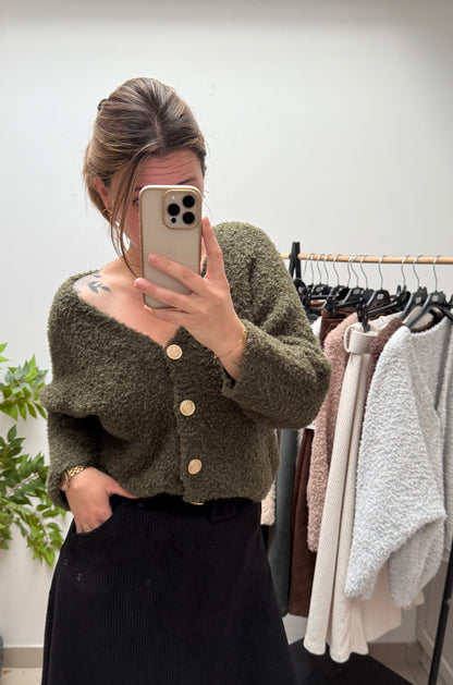 Gilet doudou à boutons dorés