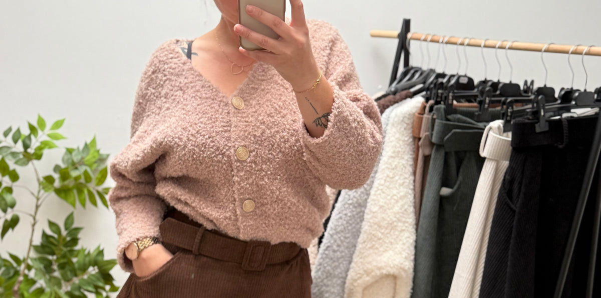 Gilet doudou à boutons dorés